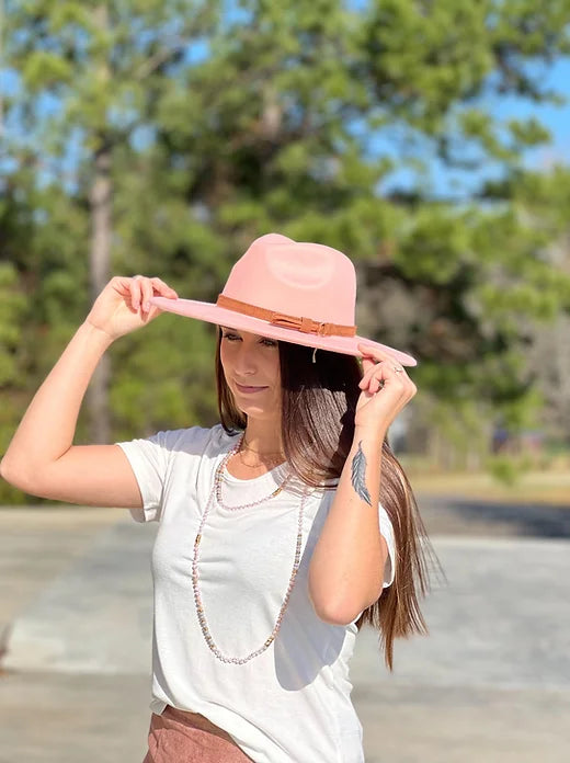 Pink Wide Rim Hat